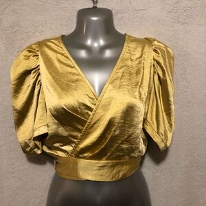 Fashion Nova Women’s Gold Wrap Crop Top